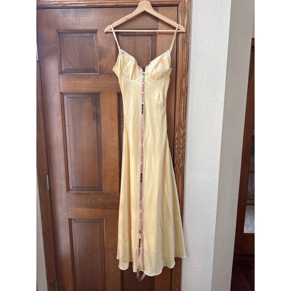 HOUSE OF CB Felicity Butter Yellow Satin Bias Cut Midi Dress Size Small - Picture 7 of 11